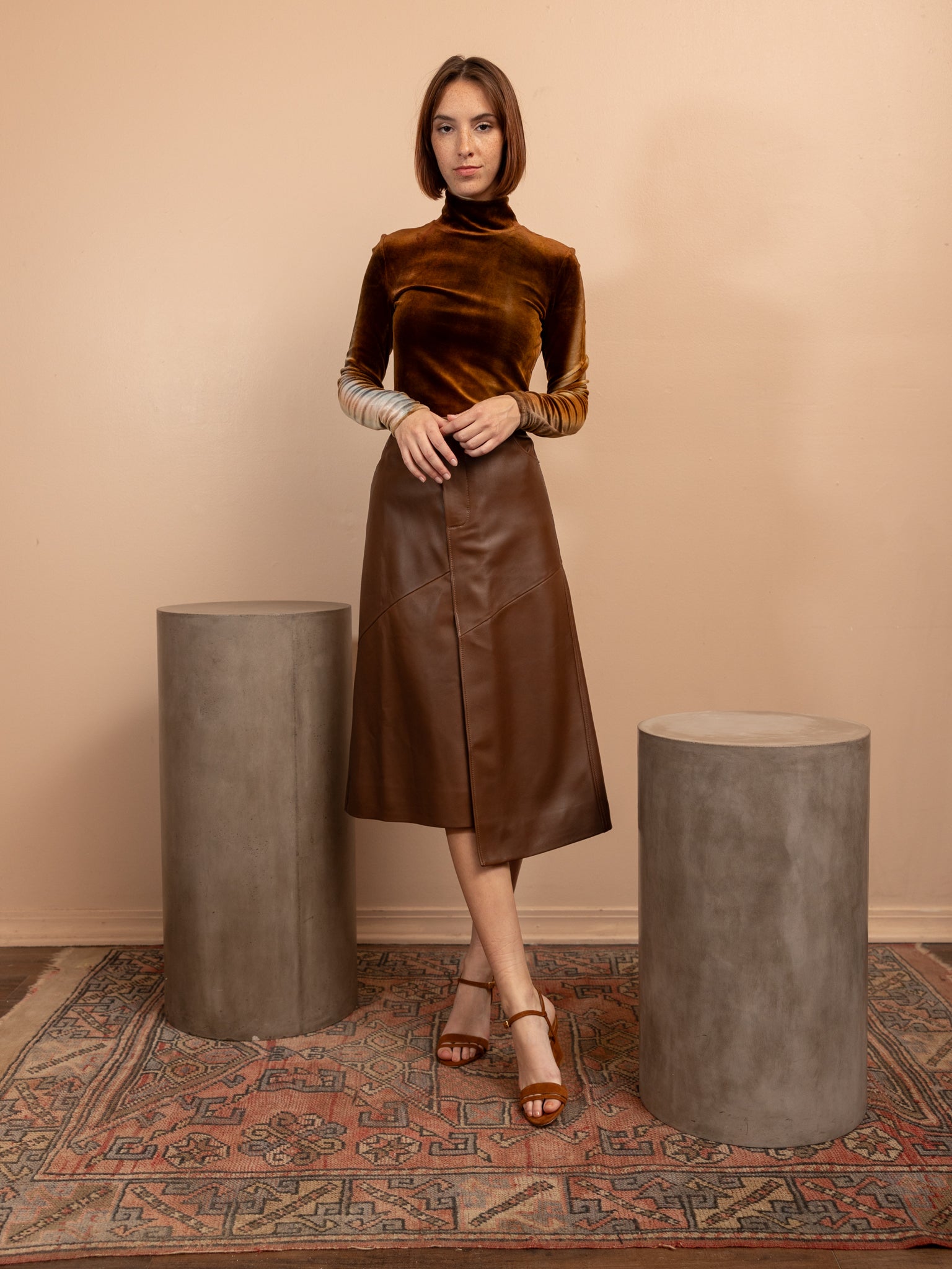 Leather Midi Trouser Skirt – Tibi Official