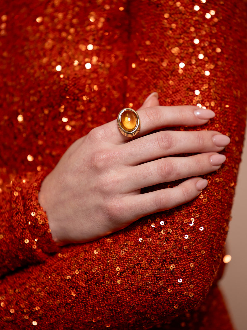 Scuba Ring with Cabochon Citrine