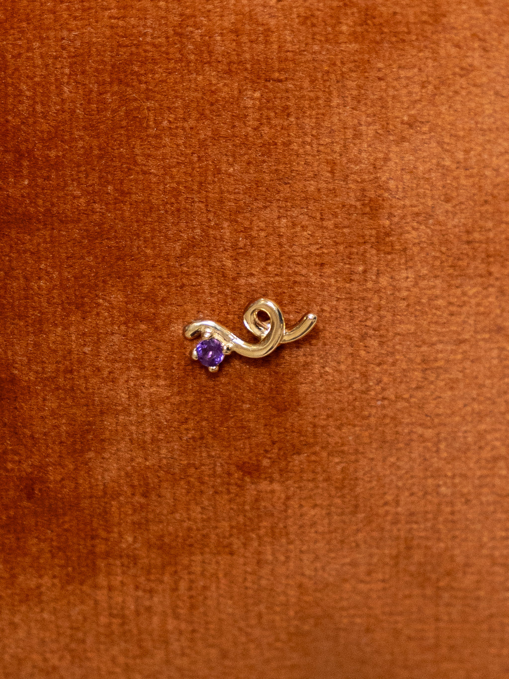 Mini Loop Earring with Amethyst