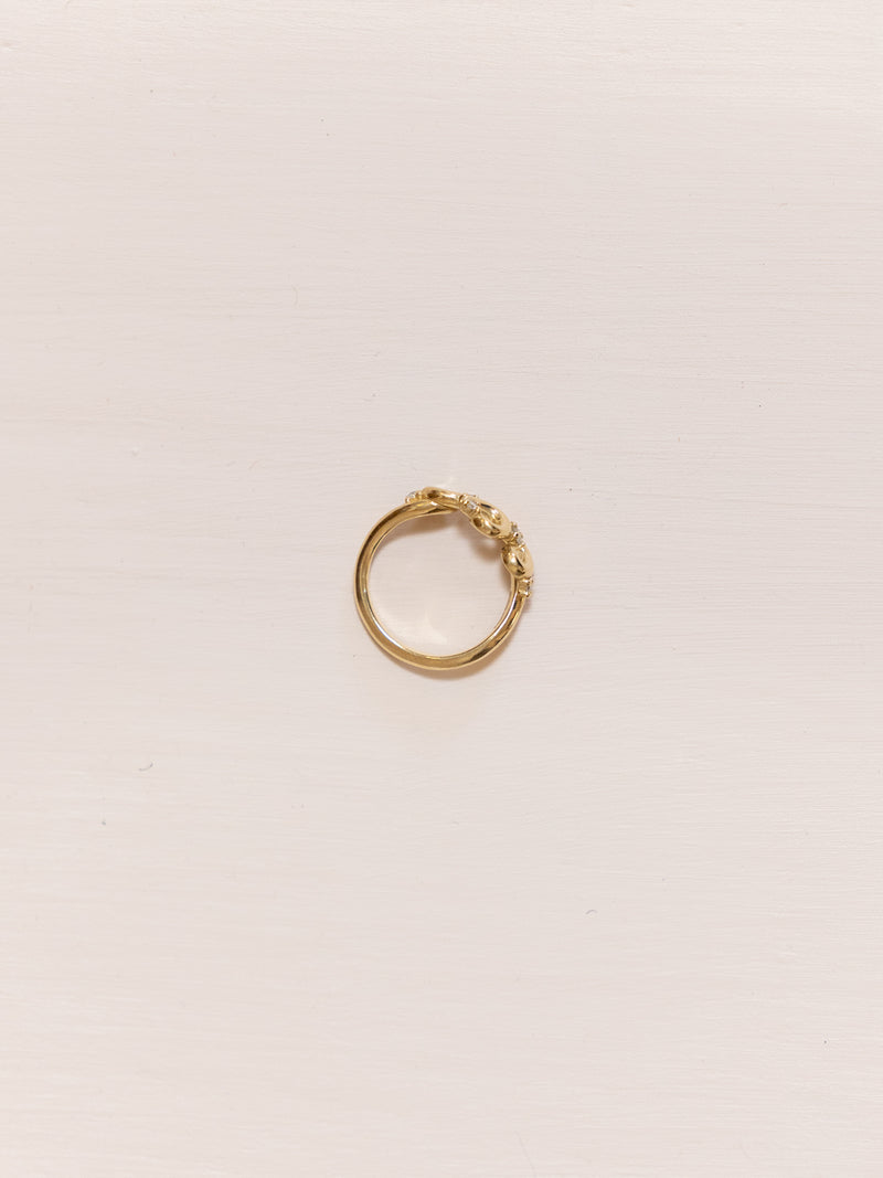 Loop Ring with Five Diamonds