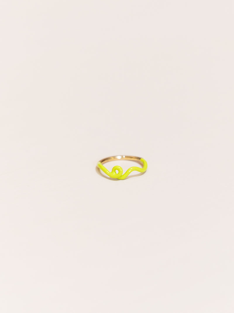 Wave Ring in Lime