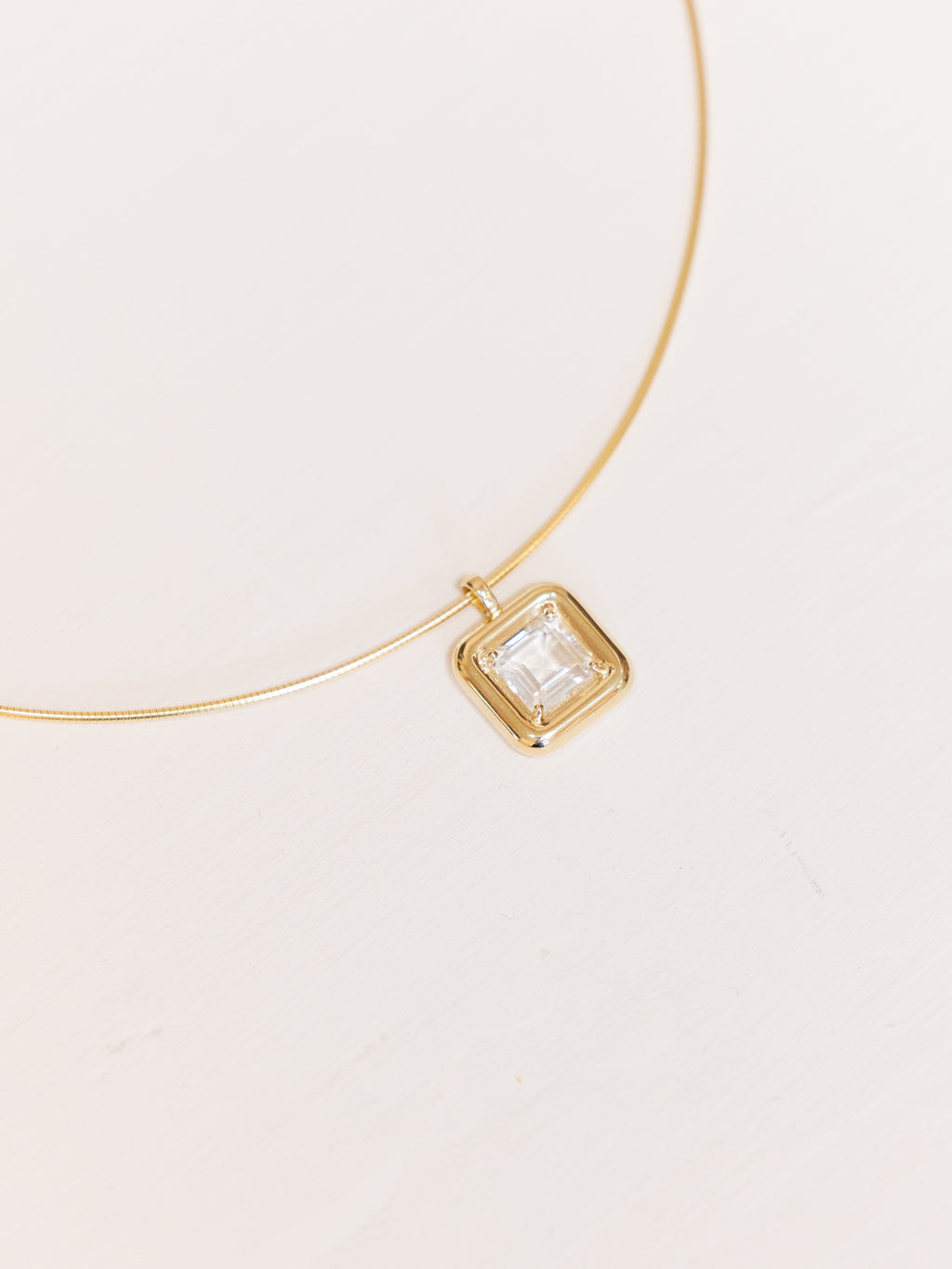 Square Rock Crystal Necklace