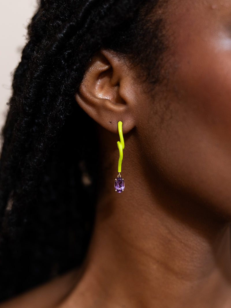 Vine Earrings in Lime