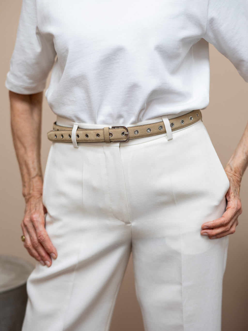 Eyelet Belt in Caramel