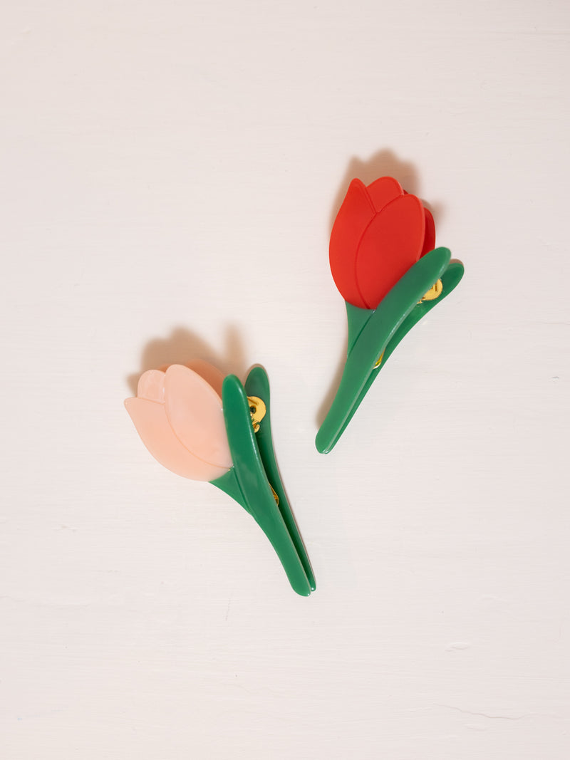 Juniper Tulip Clip Set in Red and Pink