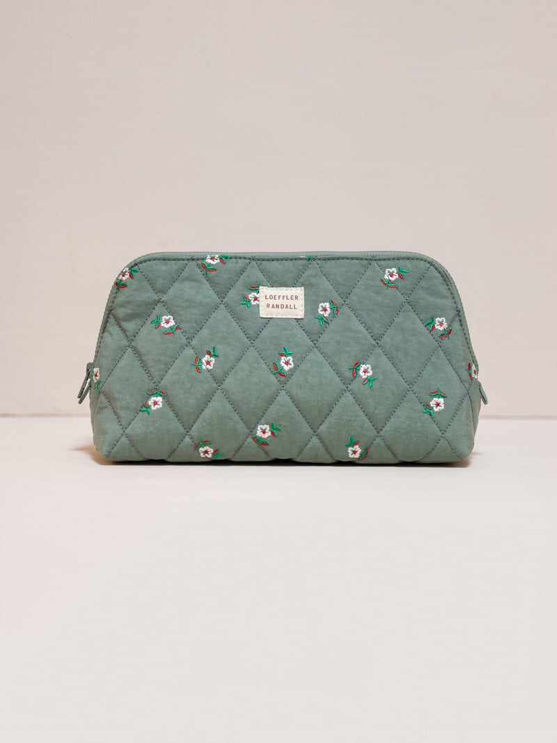 Frances Cosmetic Case in Sage Floral