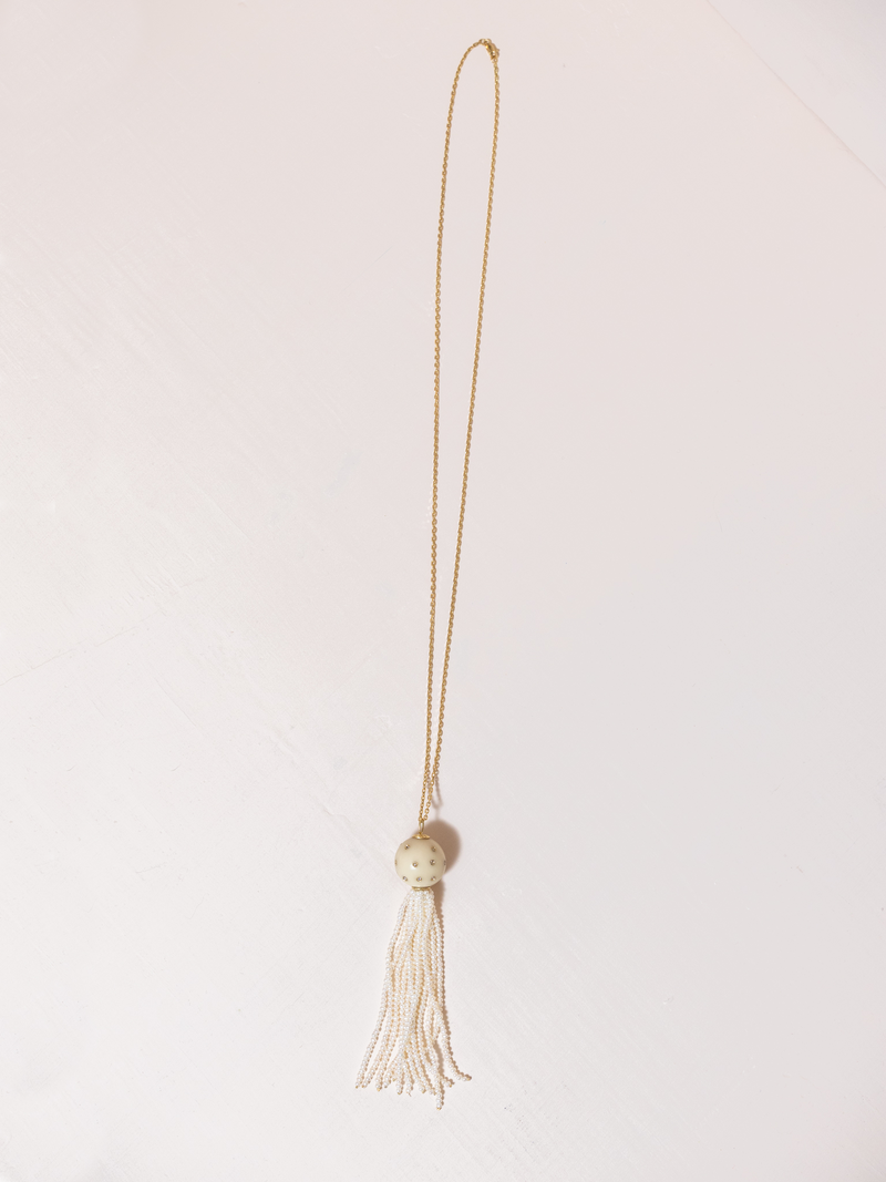 Jarina Bead Tassel Necklac