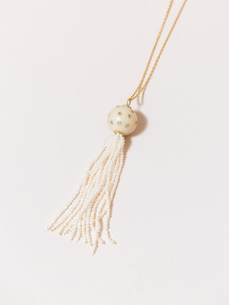 Jarina Bead Tassel Necklac