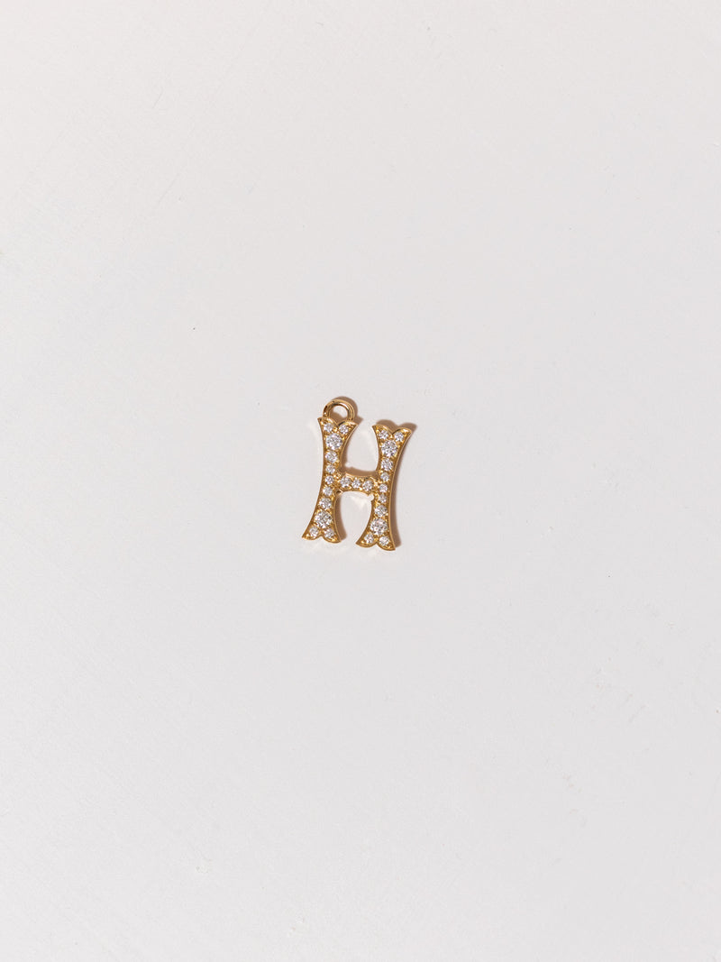 Paved Big Letter "H" Pendant