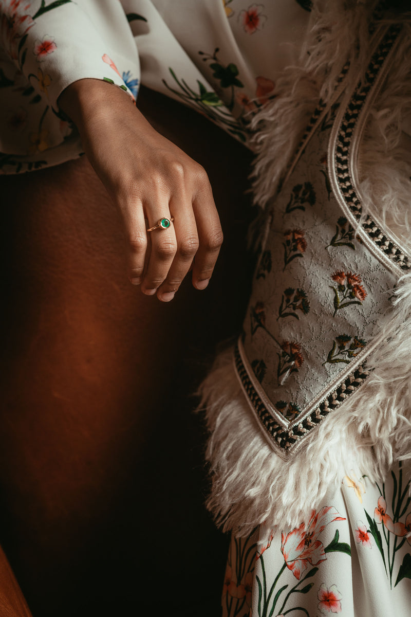 Grotto Ring with Emerald